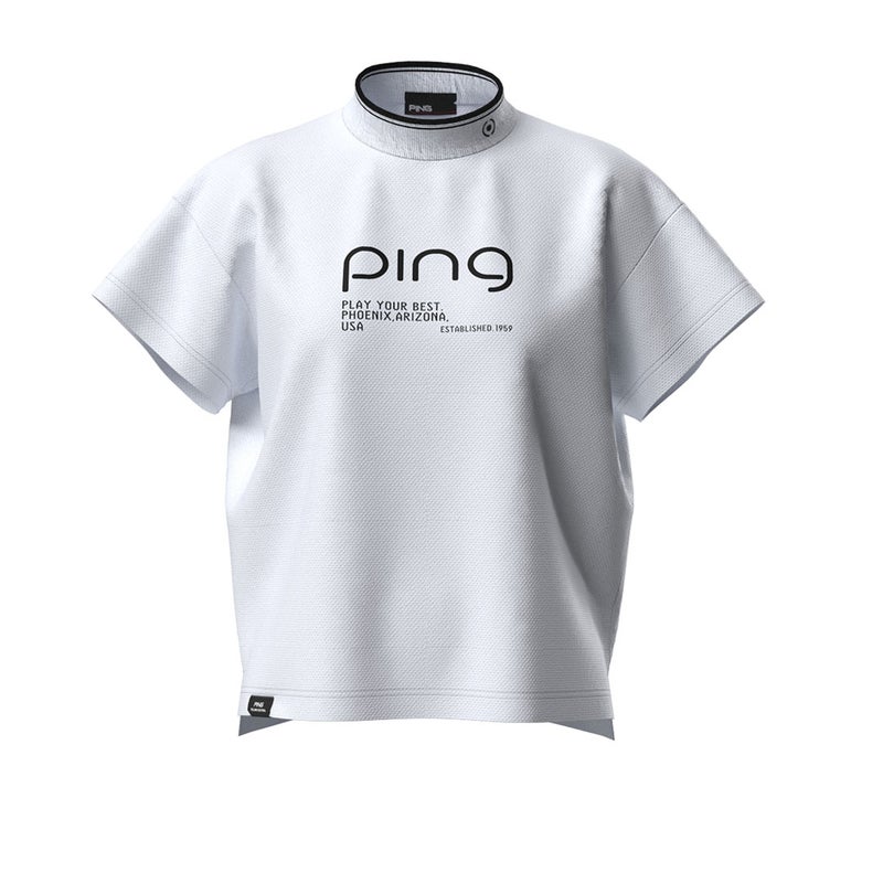 ピン アパレル PING APPAREL レディース 変形カノコ半袖ハイネックカットソー (PERFORMANCE) PILA63D ホワイト 詳細3