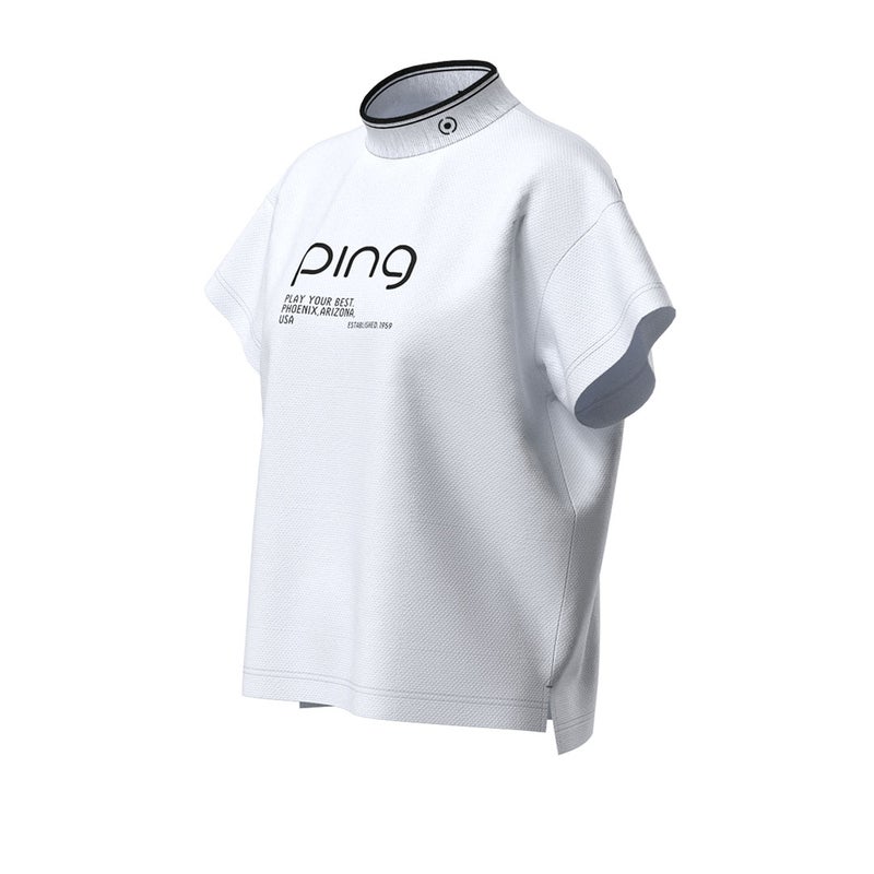 ピン アパレル PING APPAREL レディース 変形カノコ半袖ハイネックカットソー (PERFORMANCE) PILA63D ホワイト 詳細7