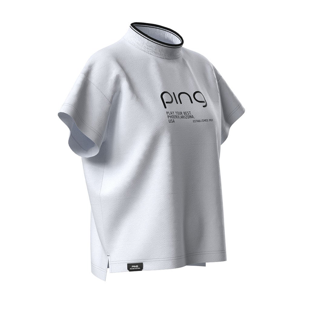 ピン アパレル PING APPAREL レディース 変形カノコ半袖ハイネックカットソー (PERFORMANCE) PILA63D ホワイト 詳細12