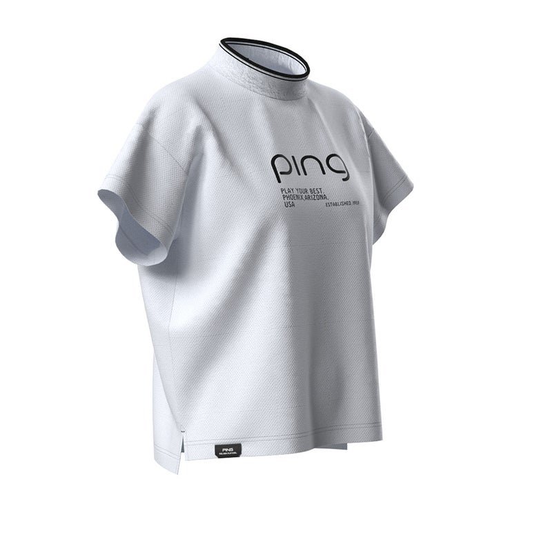 ピン アパレル PING APPAREL レディース 変形カノコ半袖ハイネックカットソー (PERFORMANCE) PILA63D ホワイト 詳細12