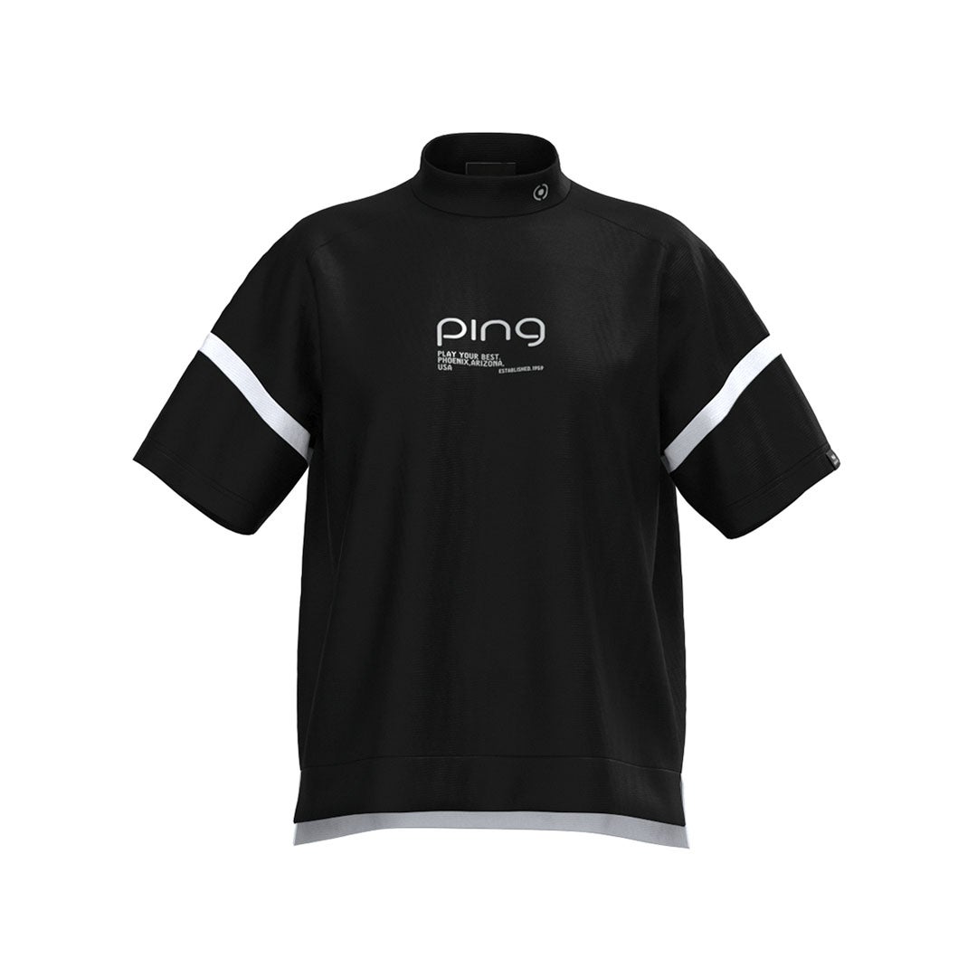ピン アパレル PING APPAREL レディース レイブロックエコ配色切替半袖ハイネックシャツ (PERFORMANCE) PILA63G ブラック 詳細3