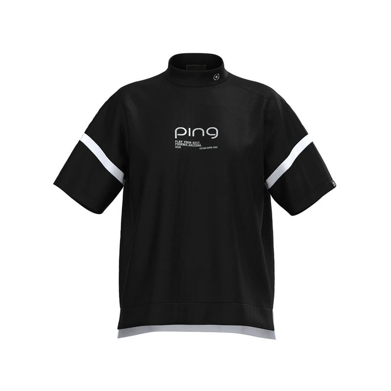 ピン アパレル PING APPAREL レディース レイブロックエコ配色切替半袖ハイネックシャツ (PERFORMANCE) PILA63G ブラック 詳細3
