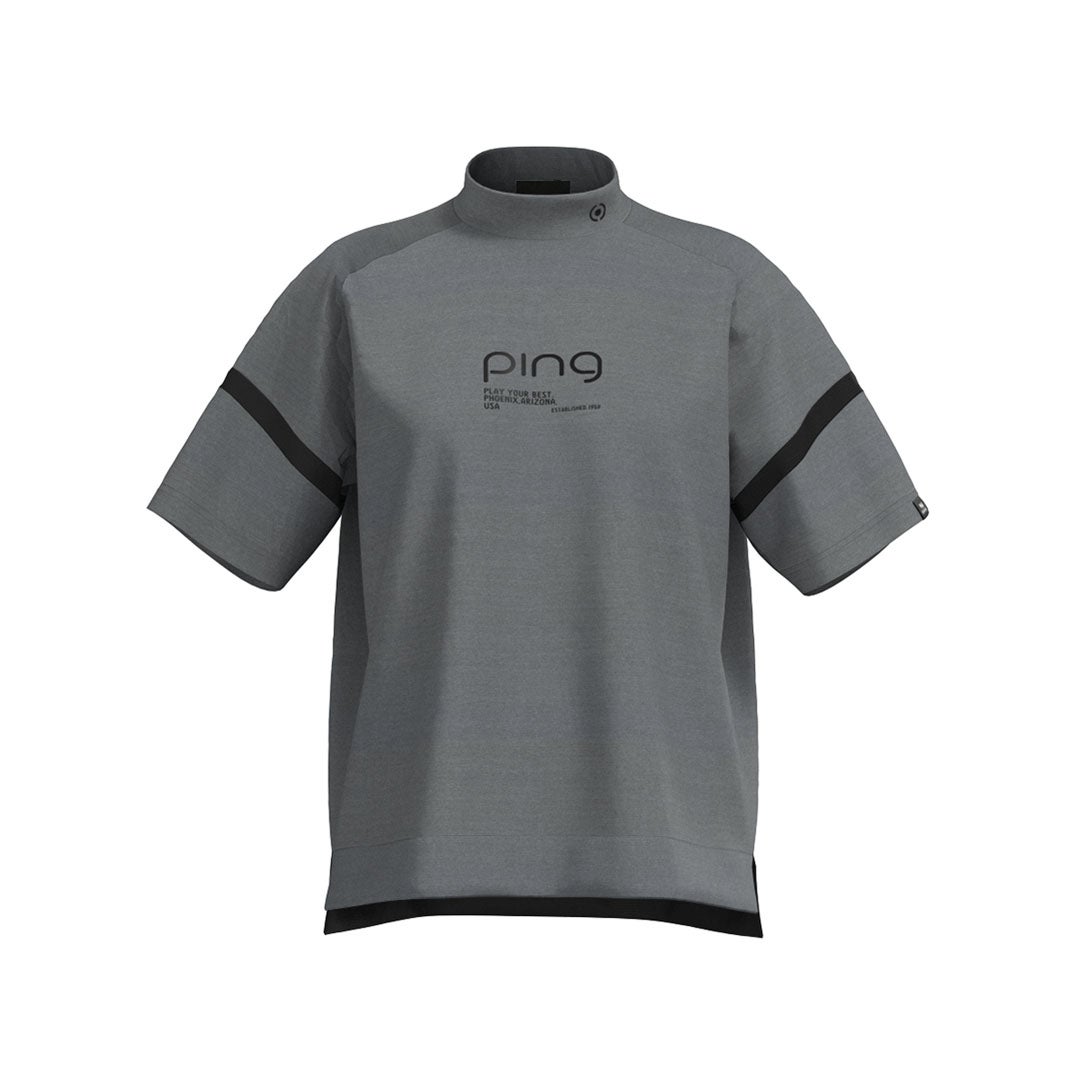 ピン アパレル PING APPAREL レディース レイブロックエコ配色切替半袖ハイネックシャツ (PERFORMANCE) PILA63G グレー 詳細5