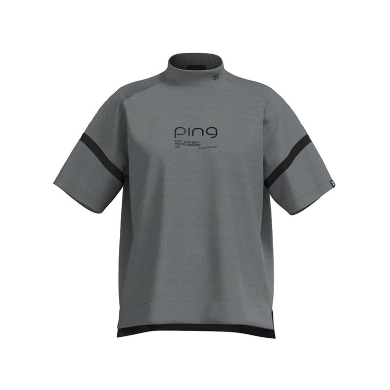 ピン アパレル PING APPAREL レディース レイブロックエコ配色切替半袖ハイネックシャツ (PERFORMANCE) PILA63G グレー 詳細5