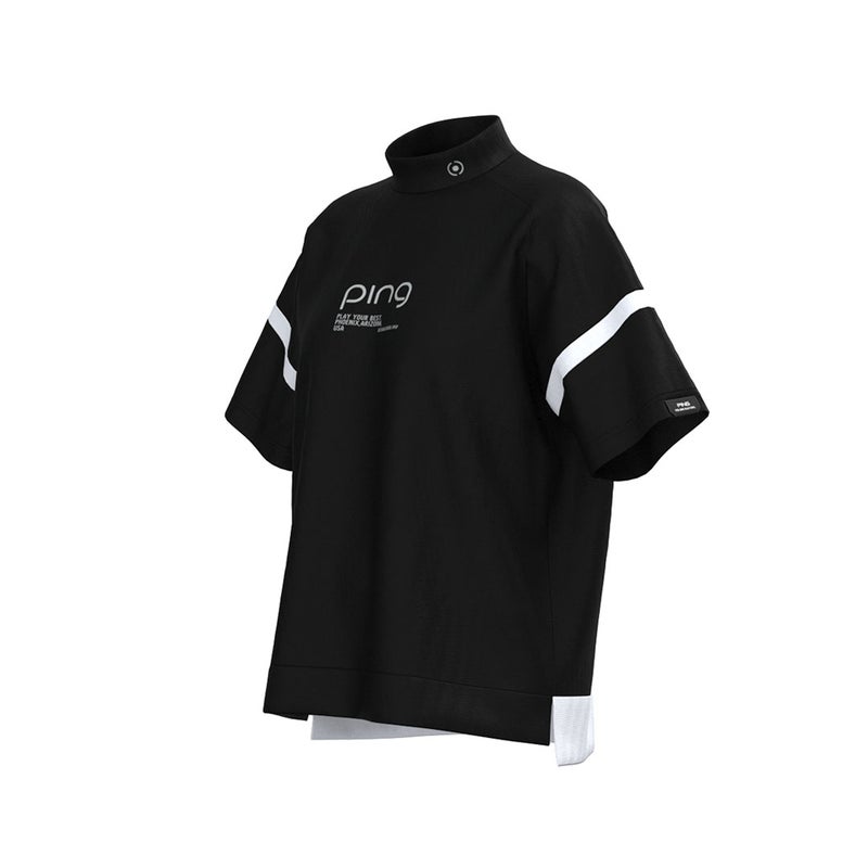 ピン アパレル PING APPAREL レディース レイブロックエコ配色切替半袖ハイネックシャツ (PERFORMANCE) PILA63G ブラック 詳細7