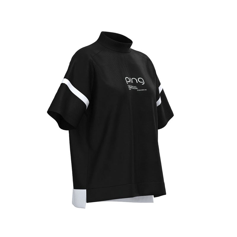ピン アパレル PING APPAREL レディース レイブロックエコ配色切替半袖ハイネックシャツ (PERFORMANCE) PILA63G ブラック 詳細12