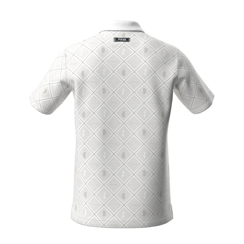 ピン アパレル PING APPAREL メンズ バイアスチェックプリントEPIX変形ストレッチサッカー半袖ポロシャツ (NATIVE) PIMA62Z ホワイト 詳細2