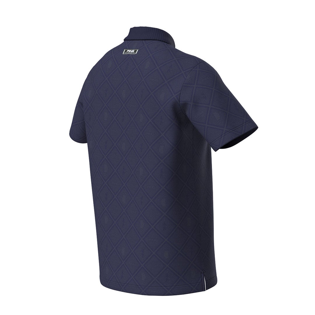 ピン アパレル PING APPAREL メンズ バイアスチェックプリントEPIX変形ストレッチサッカー半袖ポロシャツ (NATIVE) PIMA62Z ネイビー 詳細8