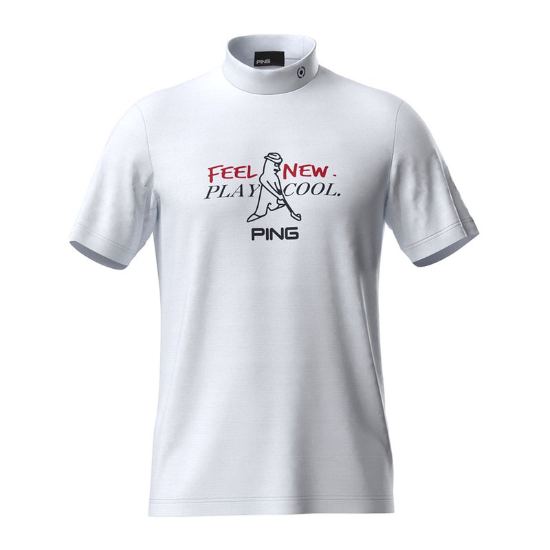 PING APPAREL ピンアパレル メンズ SNAPTEXカノコインレーMr.PINGプリント半袖ハイネックカットソー (NATIVE) ホワイト 詳細1