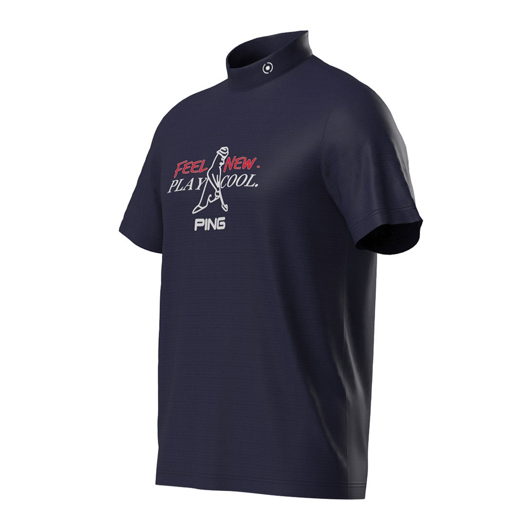 PING APPAREL ピンアパレル メンズ SNAPTEXカノコインレーMr.PINGプリント半袖ハイネックカットソー (NATIVE) ネイビー 詳細6