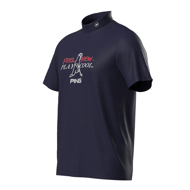 PING APPAREL ピンアパレル メンズ SNAPTEXカノコインレーMr.PINGプリント半袖ハイネックカットソー (NATIVE) ネイビー 詳細6