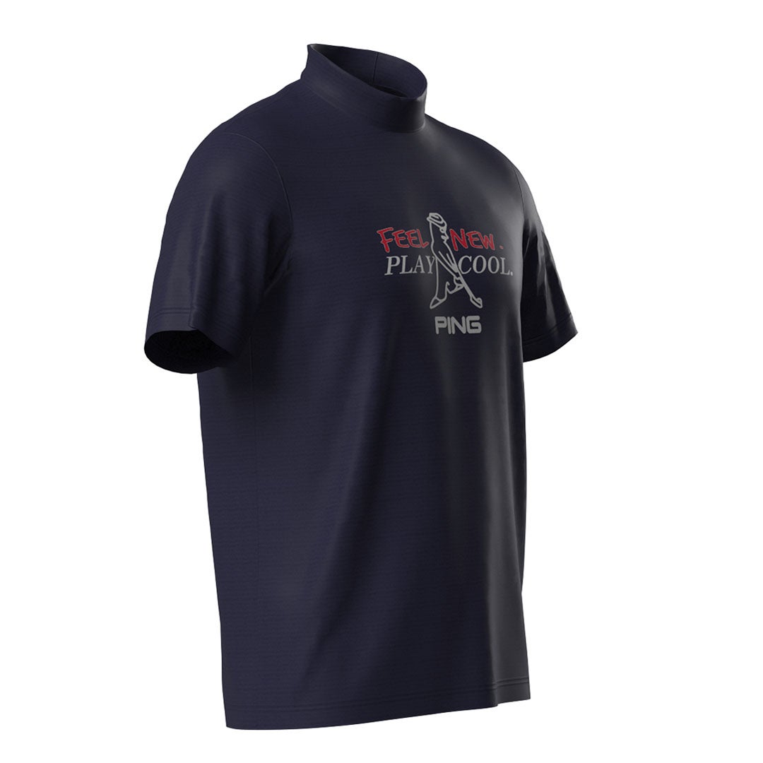 PING APPAREL ピンアパレル メンズ SNAPTEXカノコインレーMr.PINGプリント半袖ハイネックカットソー (NATIVE) ネイビー 詳細12