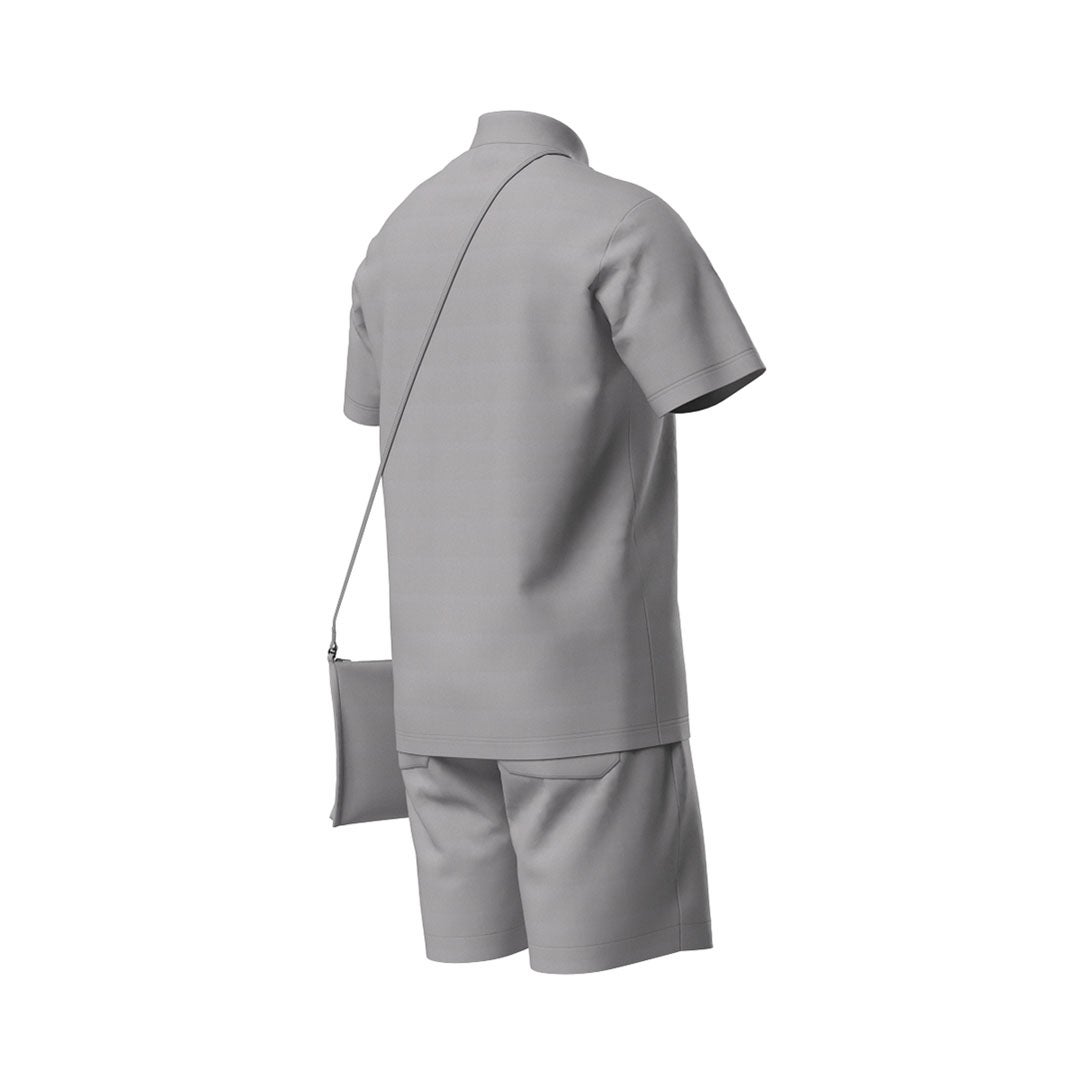 PING APPAREL ピンアパレル メンズ 全方向ストレッチドットメッシュ半袖ハイネックシャツ×ショートパンツ (PERFORMANCE) グレー 詳細6