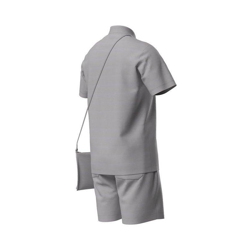 PING APPAREL ピンアパレル メンズ 全方向ストレッチドットメッシュ半袖ハイネックシャツ×ショートパンツ (PERFORMANCE) グレー 詳細6