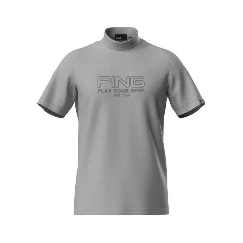 PING APPAREL ピンアパレル メンズ 全方向ストレッチドットメッシュ半袖ハイネックシャツ×ショートパンツ (PERFORMANCE) グレー 詳細9