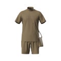 PING APPAREL ピンアパレル メンズ 全方向ストレッチドットメッシュ半袖ハイネックシャツ×ショートパンツ (PERFORMANCE) クロ/ベージュ 詳細15