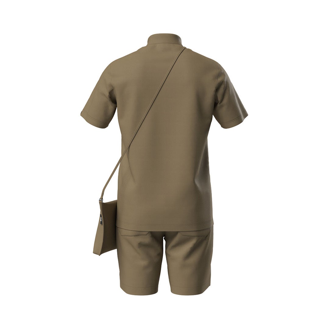 PING APPAREL ピンアパレル メンズ 全方向ストレッチドットメッシュ半袖ハイネックシャツ×ショートパンツ (PERFORMANCE) クロ/ベージュ 詳細16