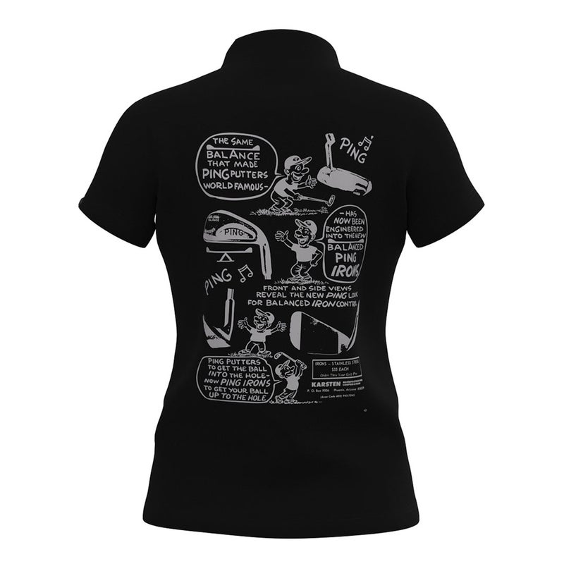 PING APPAREL ピンアパレル レディース 半袖シャツ ブラック　詳細1