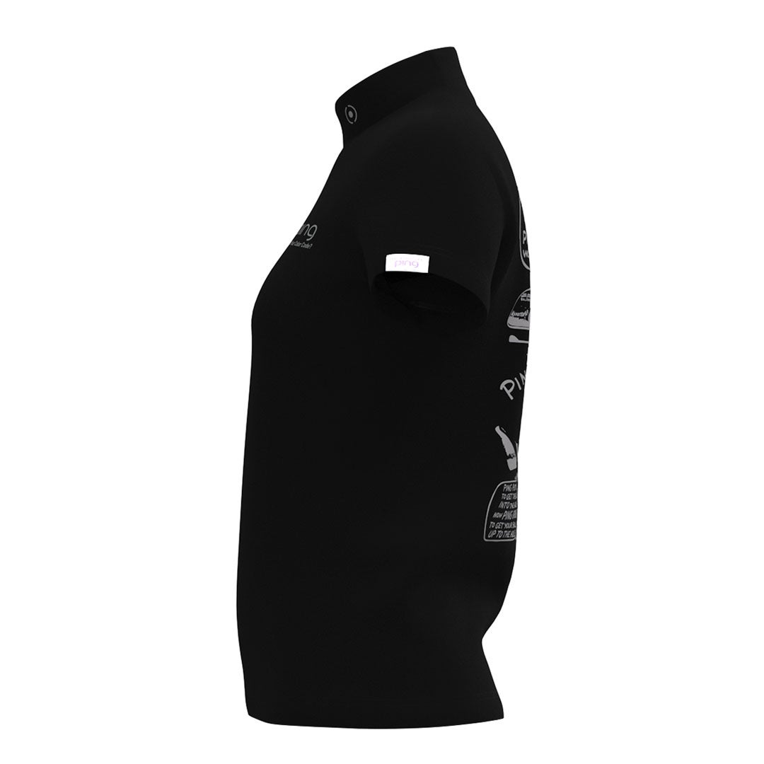 PING APPAREL ピンアパレル レディース 半袖シャツ ブラック　詳細2