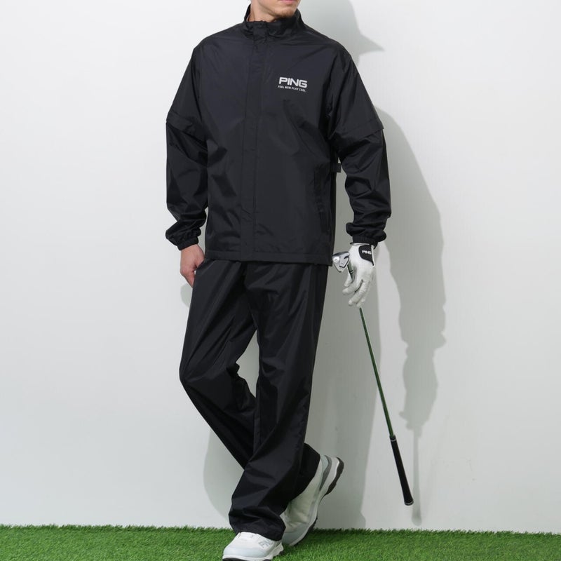 PING APPAREL ピンアパレル メンズ レインウェア上下セット ブラック 詳細1