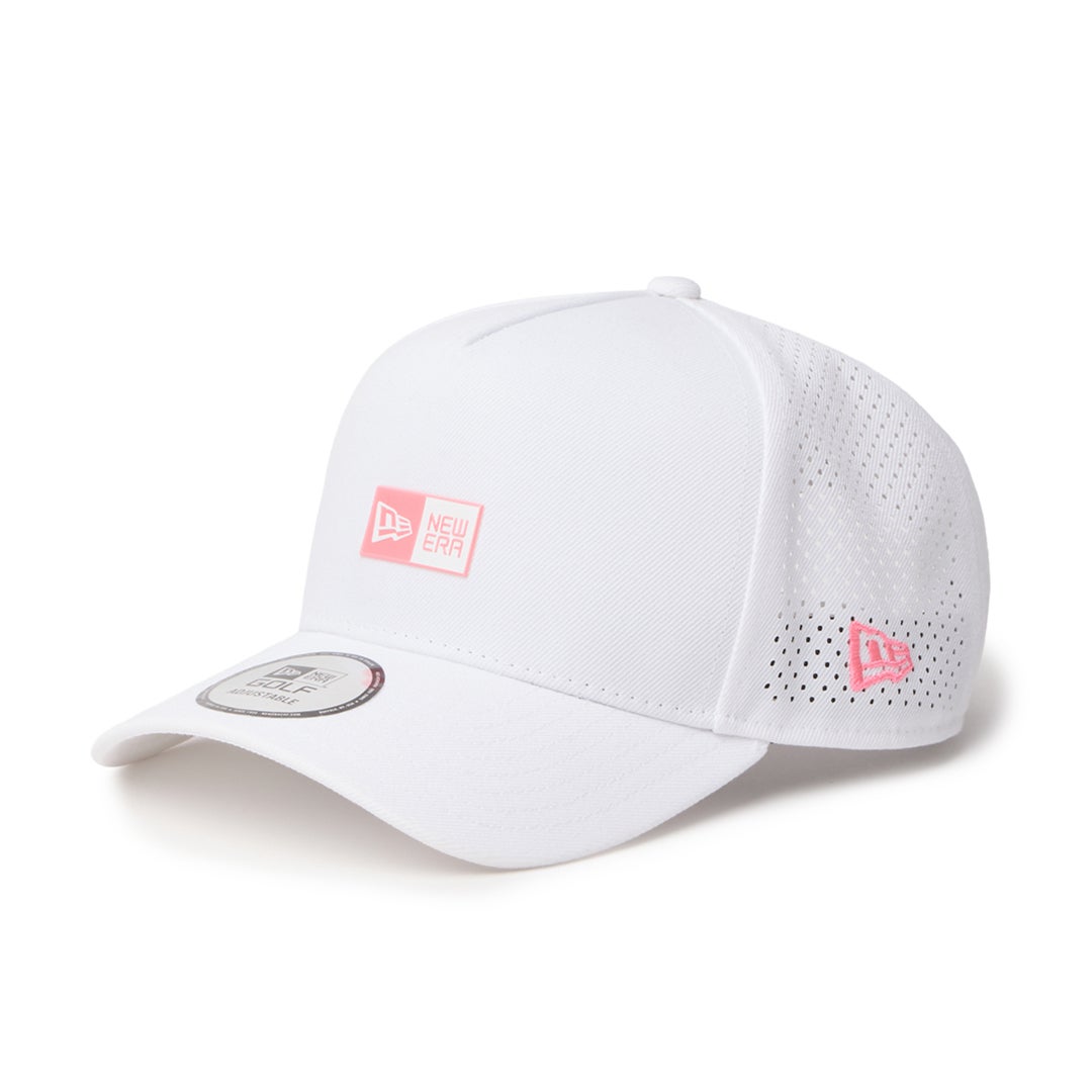[ニューエラ]メンズ [GOLF] 9FORTY A-Frame レーザーパーフォレーション Box Logo ボックスロゴ ホワイト　詳細1