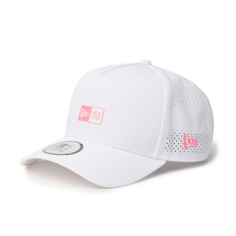 [ニューエラ]メンズ [GOLF] 9FORTY A-Frame レーザーパーフォレーション Box Logo ボックスロゴ ホワイト　詳細1