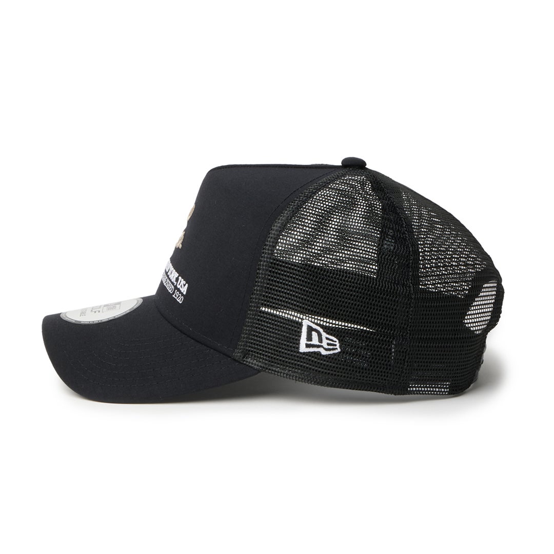 [ニューエラ]メンズ [GOLF] 9FORTY A-Frame トラッカー ナイロンタッサー NEW ERA NEW YORKUSA EST. 1920 ブラック　詳細2