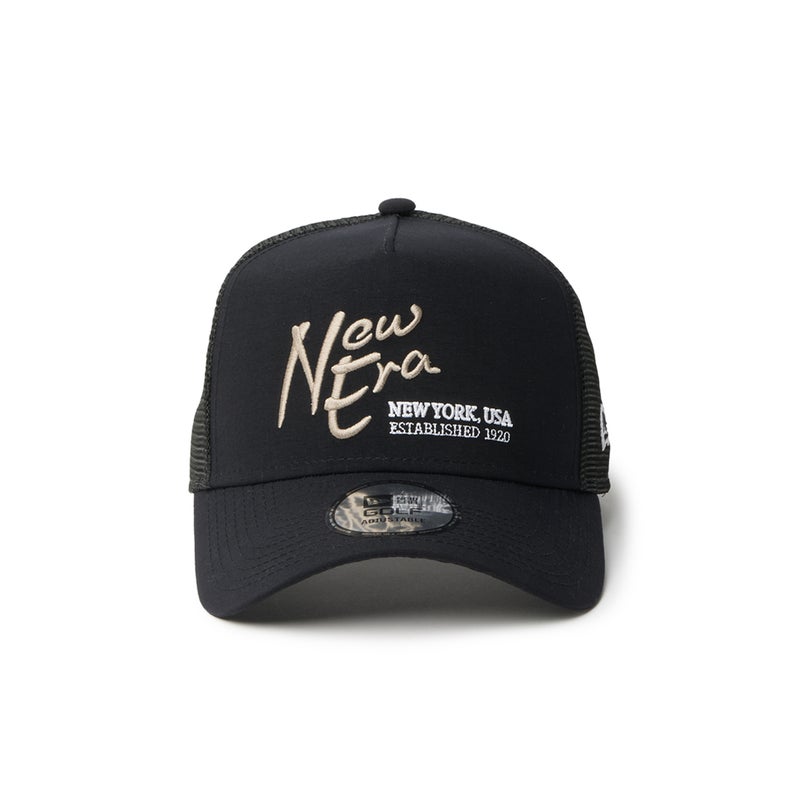 [ニューエラ]メンズ [GOLF] 9FORTY A-Frame トラッカー ナイロンタッサー NEW ERA NEW YORKUSA EST. 1920 ブラック　詳細3