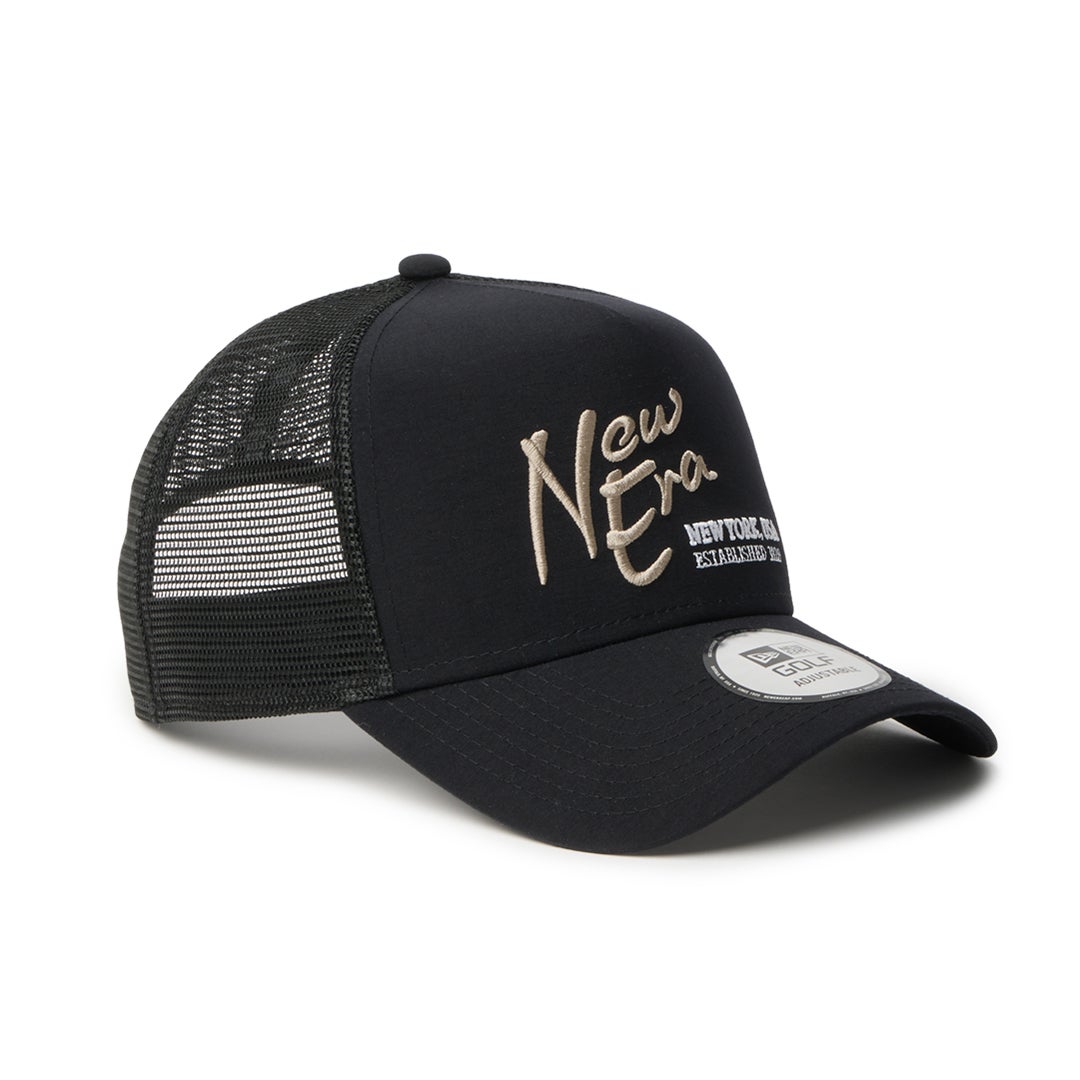 [ニューエラ]メンズ [GOLF] 9FORTY A-Frame トラッカー ナイロンタッサー NEW ERA NEW YORKUSA EST. 1920 ブラック　詳細5