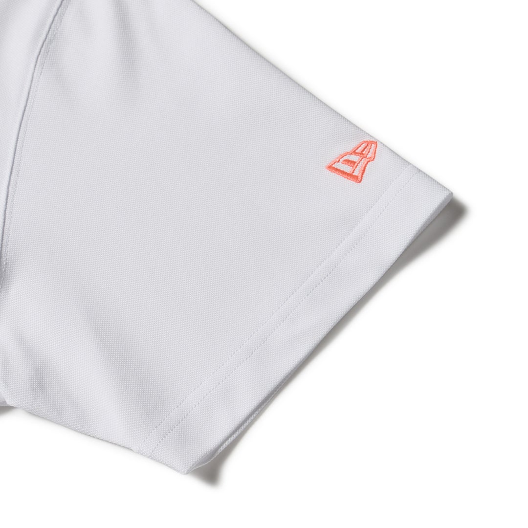 [ニューエラ]メンズ [GOLF] 半袖 ミッドネック Tシャツ 鹿の子 ホワイト　詳細4