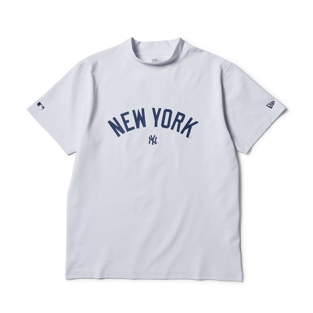 [ニューエラ]メンズ [GOLF] 半袖 ミッドネック Tシャツ MLB ニューヨーク・ヤンキース ホワイト　詳細1