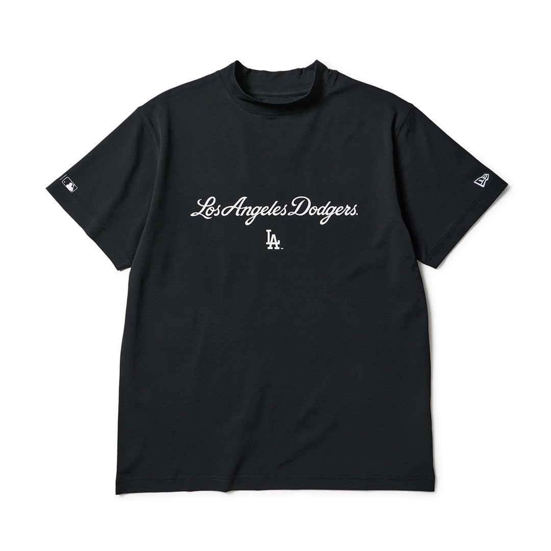 [ニューエラ]メンズ [GOLF] 半袖 ミッドネック Tシャツ MLB ロサンゼルス・ドジャース ブラック　詳細1