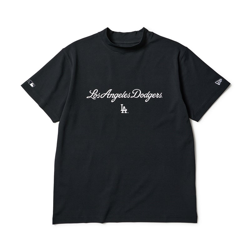 [ニューエラ]メンズ [GOLF] 半袖 ミッドネック Tシャツ MLB ロサンゼルス・ドジャース ブラック　詳細1