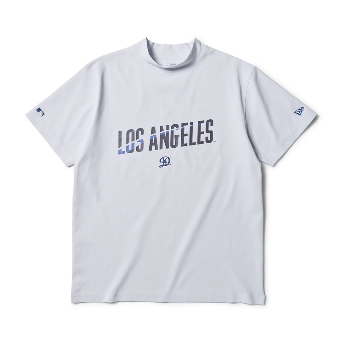 [ニューエラ]メンズ [GOLF] 半袖 ミッドネック Tシャツ MLB ロサンゼルス・ドジャース ホワイト　詳細1