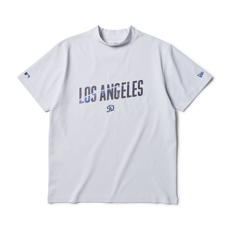 [ニューエラ]メンズ [GOLF] 半袖 ミッドネック Tシャツ MLB ロサンゼルス・ドジャース ホワイト　詳細1