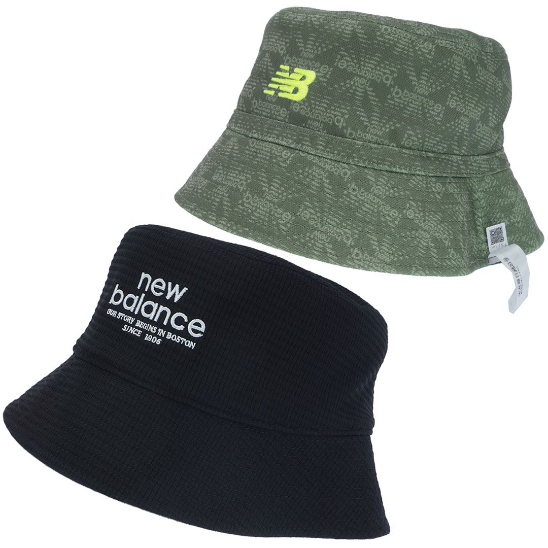 ニューバランス new balance メンズ レディース ユニセックス シアサッカー×メッシュ　NB刺繍リバーシブル バケットハット (UNISEX) NJMG632F ブラック 詳細2