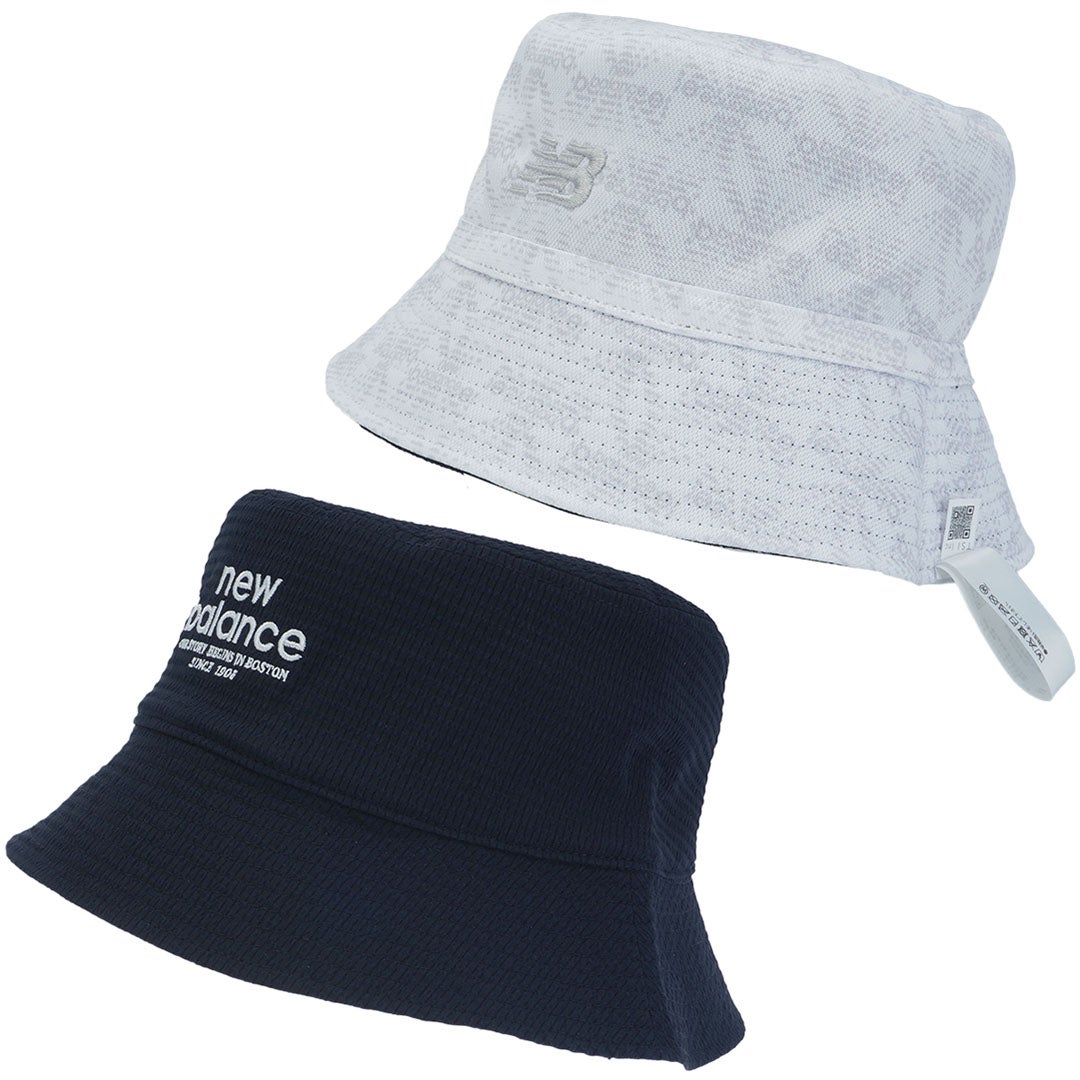 ニューバランス new balance メンズ レディース ユニセックス シアサッカー×メッシュ　NB刺繍リバーシブル バケットハット (UNISEX) NJMG632F ネイビー 詳細3