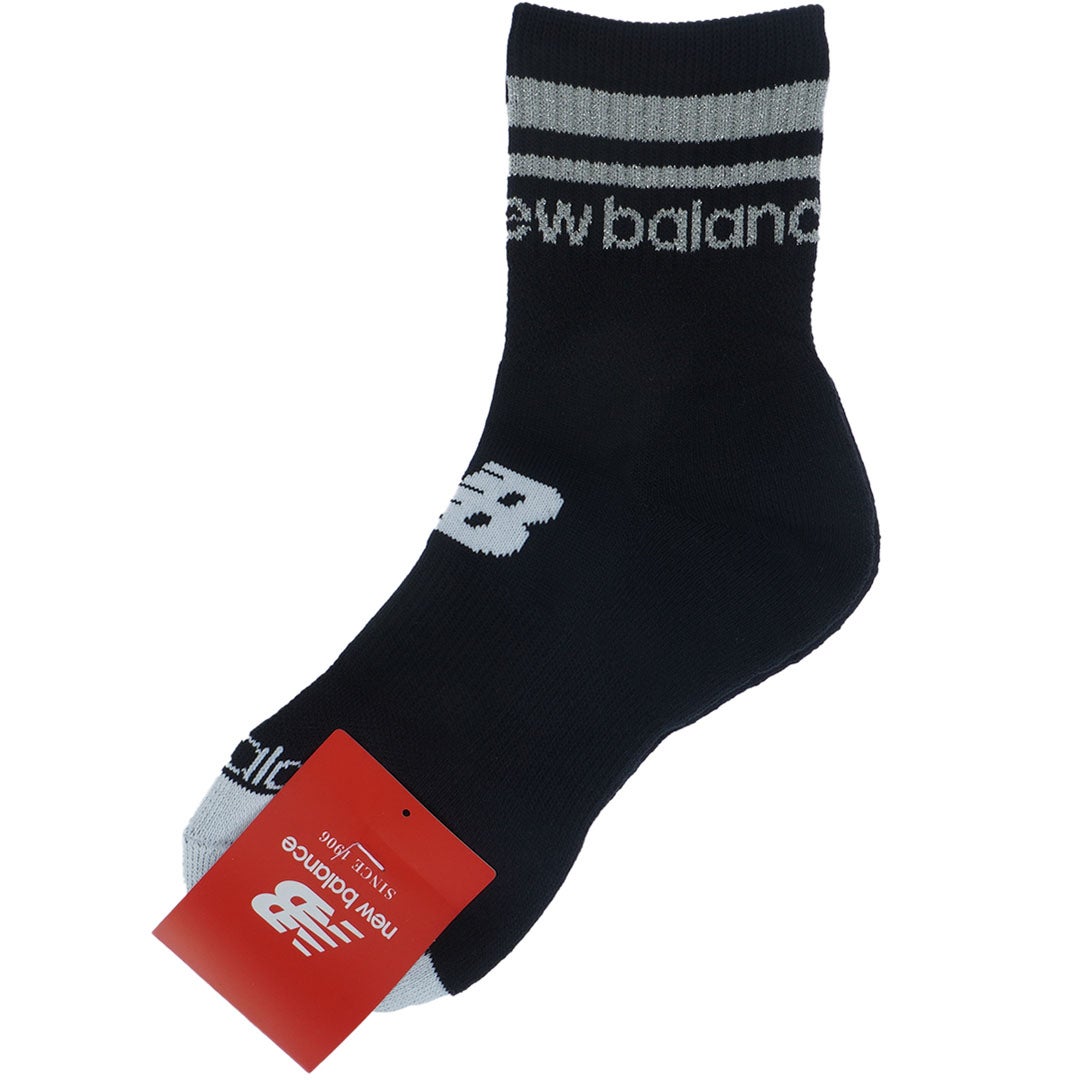 ニューバランス new balance レディース 抗菌防臭 ラメライン ミディアムショートソックス (WOMENS) NJMG62PF ブラック 詳細2