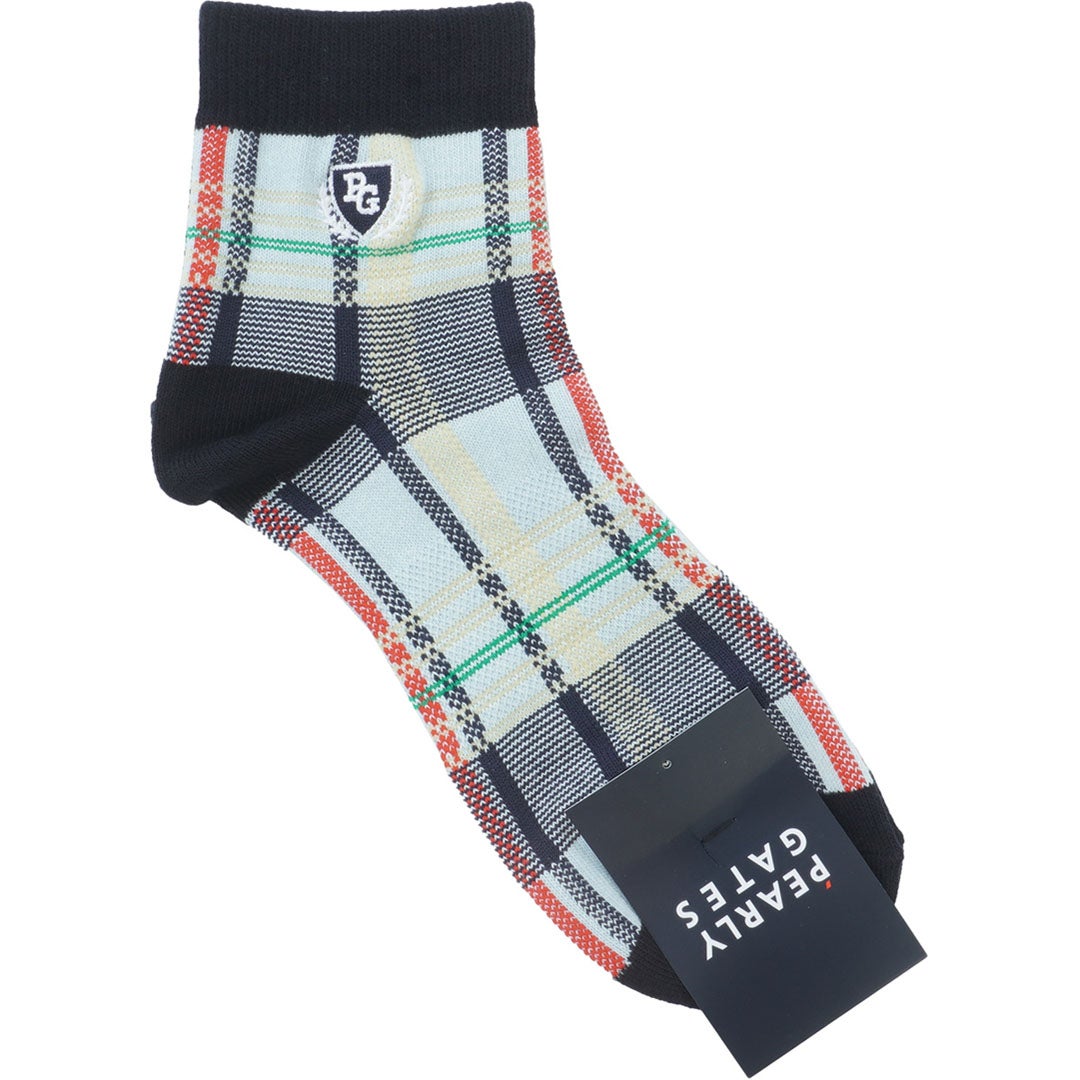 パーリーゲイツ]メンズ マドラスチェック柄ショートSOX | 【公式