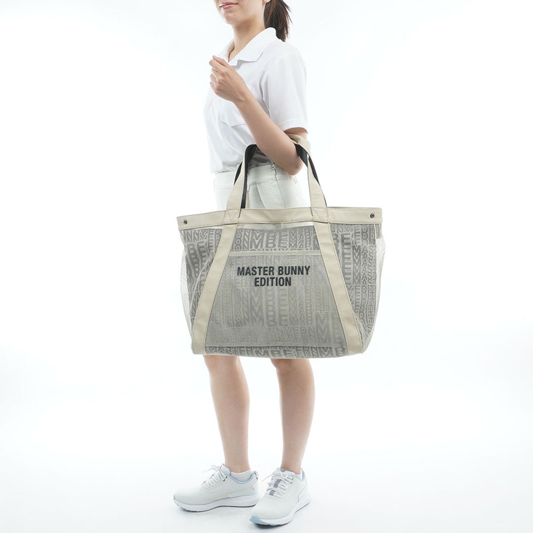 MASTER BUNNY EDITION マスターバニーエディション メンズ レディース ユニセックス リピートロゴメッシュトートBAG MBMG62FF ベージュ 詳細8
