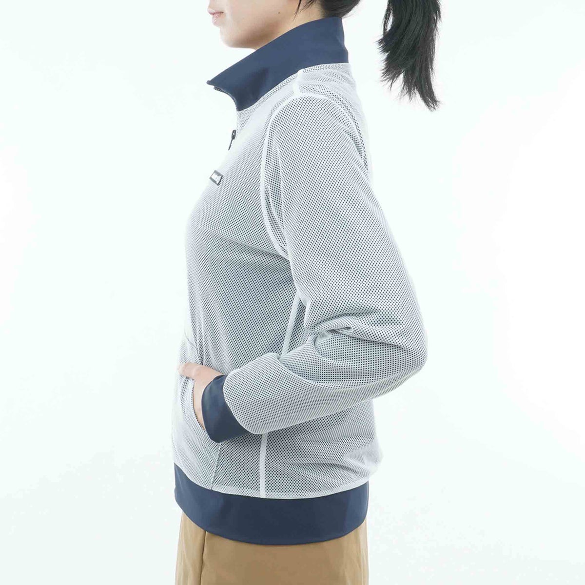 [アドミラル ゴルフ]　Admiral GOLF　レディース メッシュレイヤード ウィンドジャケット　オフホワイト　詳細2