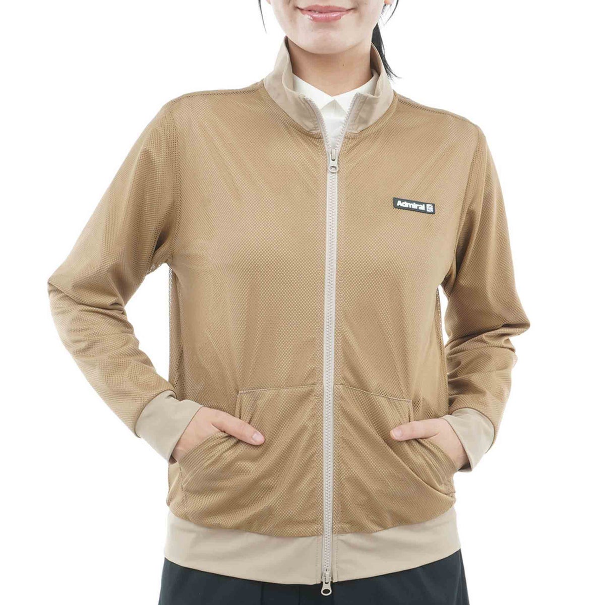 [アドミラル ゴルフ]　Admiral GOLF　レディース メッシュレイヤード ウィンドジャケット　サンドベージュ