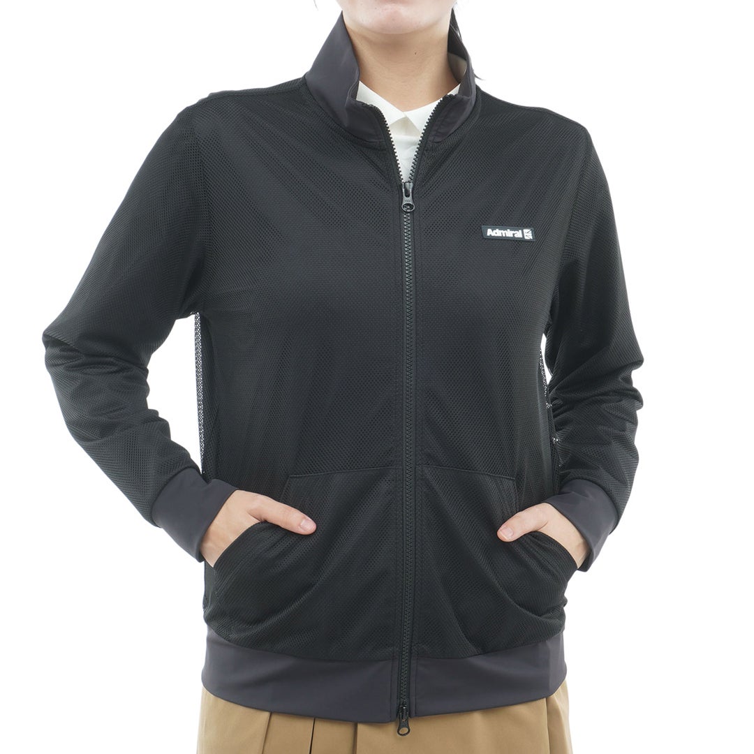 [アドミラル ゴルフ]　Admiral GOLF　レディース メッシュレイヤード ウィンドジャケット　ブラック