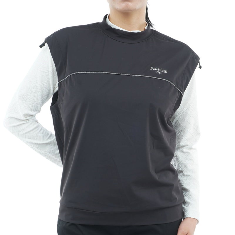 [アドミラル ゴルフ] Admiral GOLF レディース 撥水 ストレッチ モックベスト ADLA651 ブラック　詳細