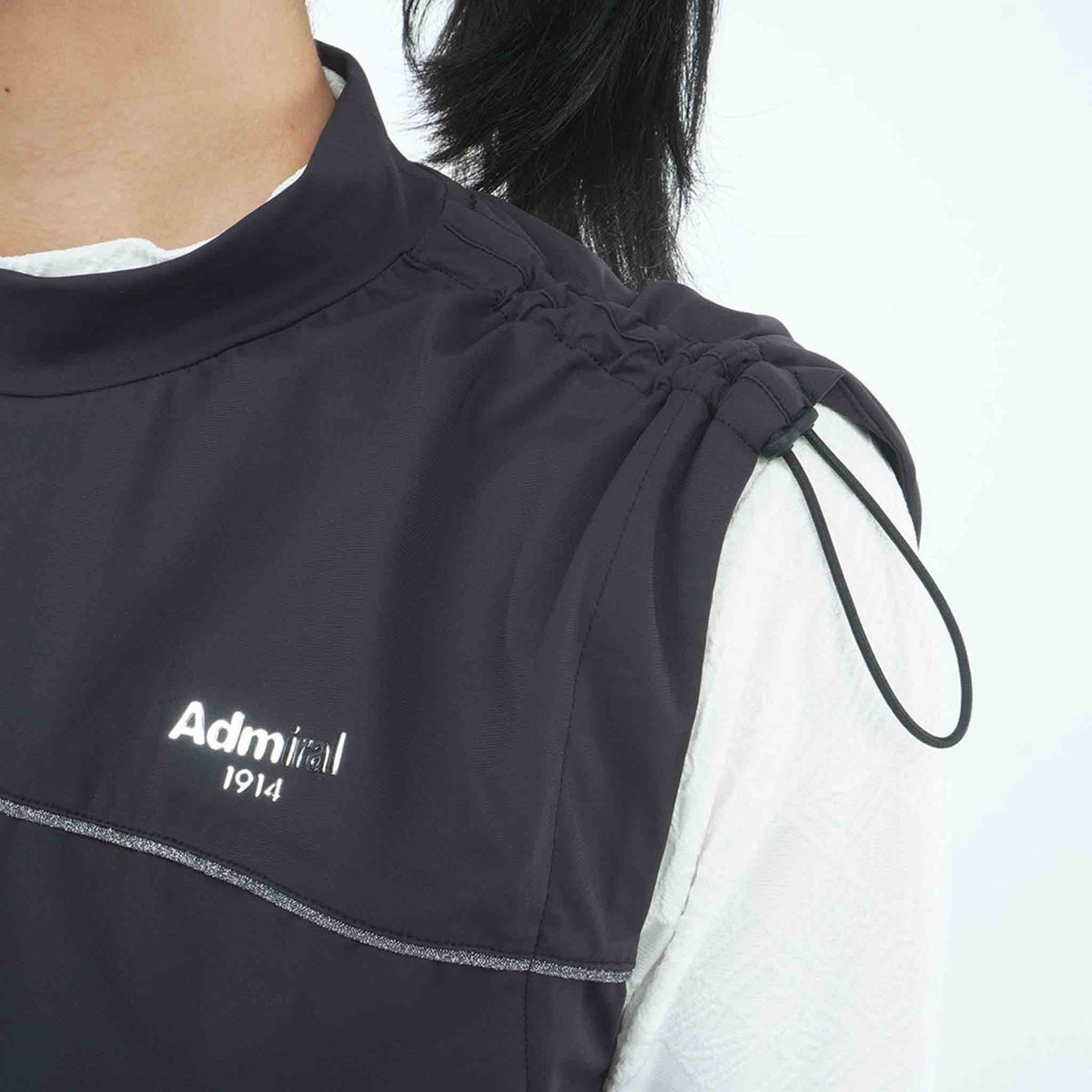 [アドミラル ゴルフ] Admiral GOLF レディース 撥水 ストレッチ モックベスト ADLA651 ブラック　詳細5