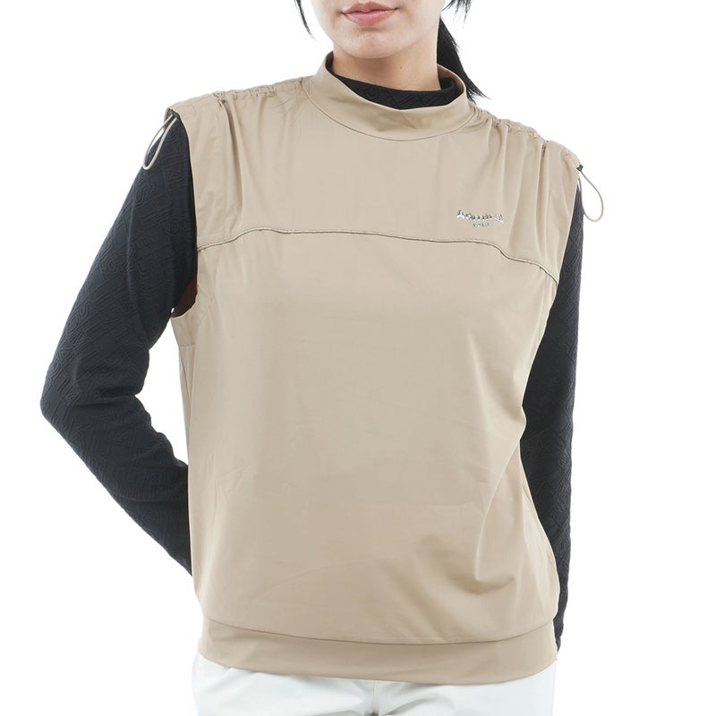 [アドミラル ゴルフ] Admiral GOLF レディース 撥水 ストレッチ モックベスト ADLA651 サンドベージュ　詳細