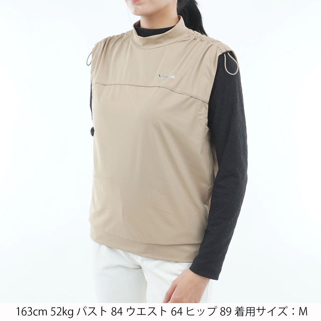 [アドミラル ゴルフ] Admiral GOLF レディース 撥水 ストレッチ モックベスト ADLA651 サンドベージュ　詳細1