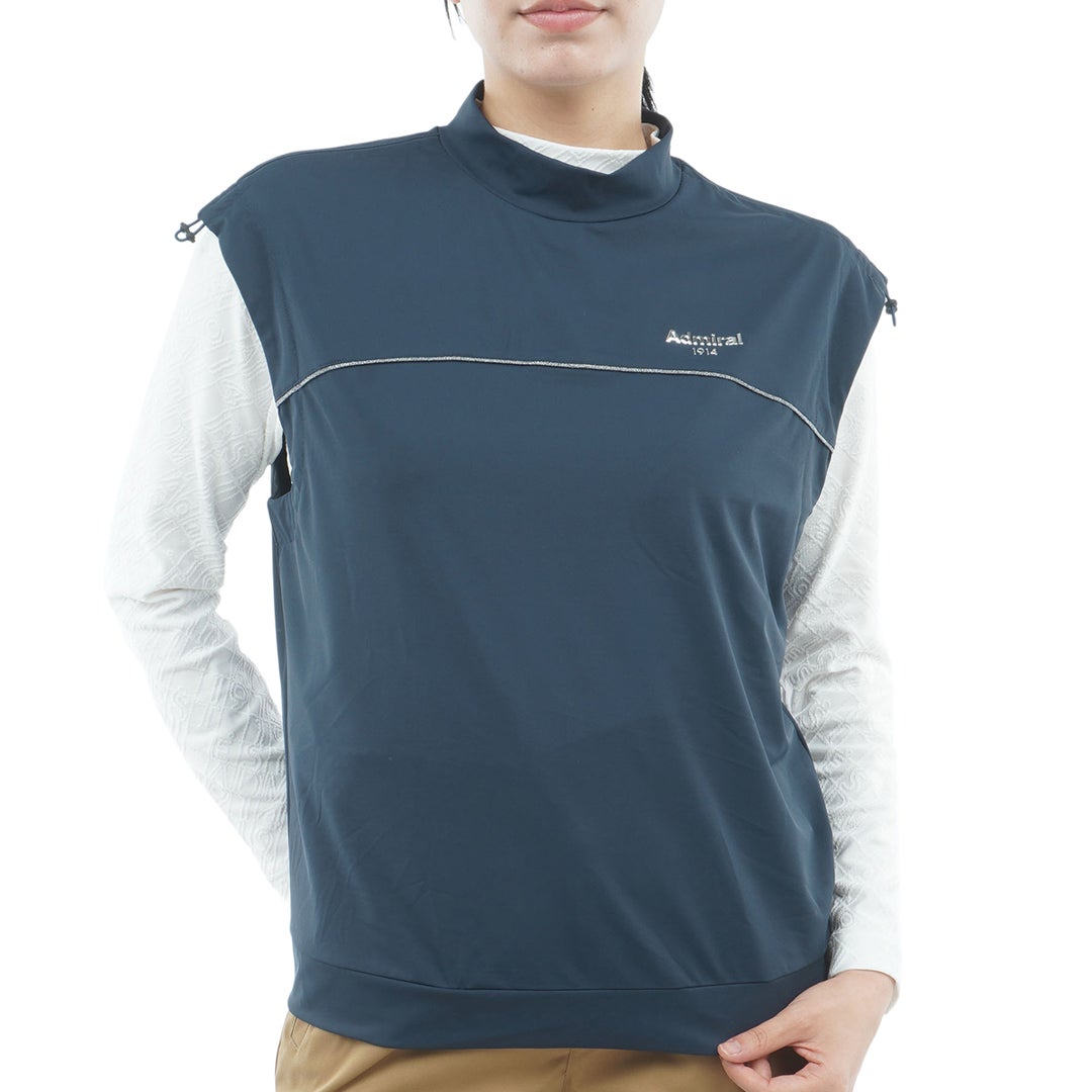 [アドミラル ゴルフ] Admiral GOLF レディース 撥水 ストレッチ モックベスト ADLA651 ネイビー　詳細