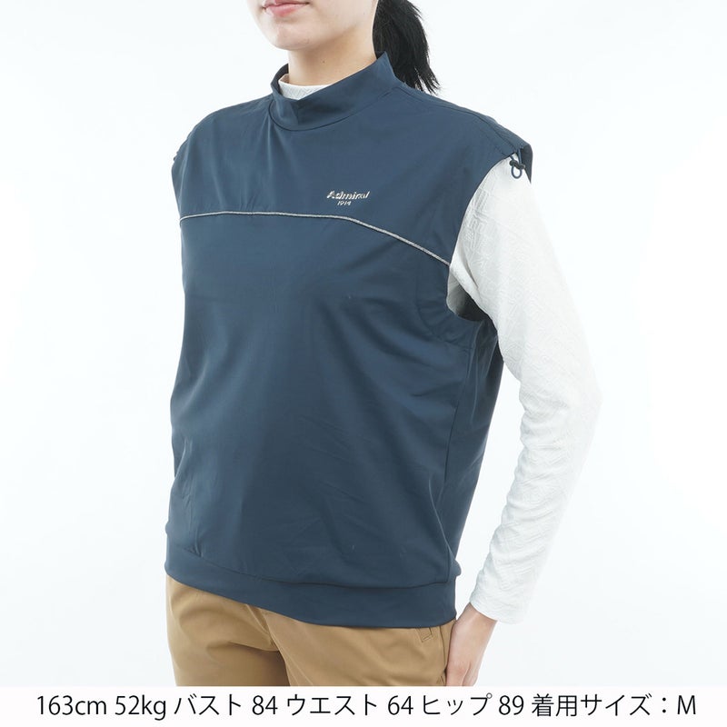 [アドミラル ゴルフ] Admiral GOLF レディース 撥水 ストレッチ モックベスト ADLA651 ネイビー　詳細1