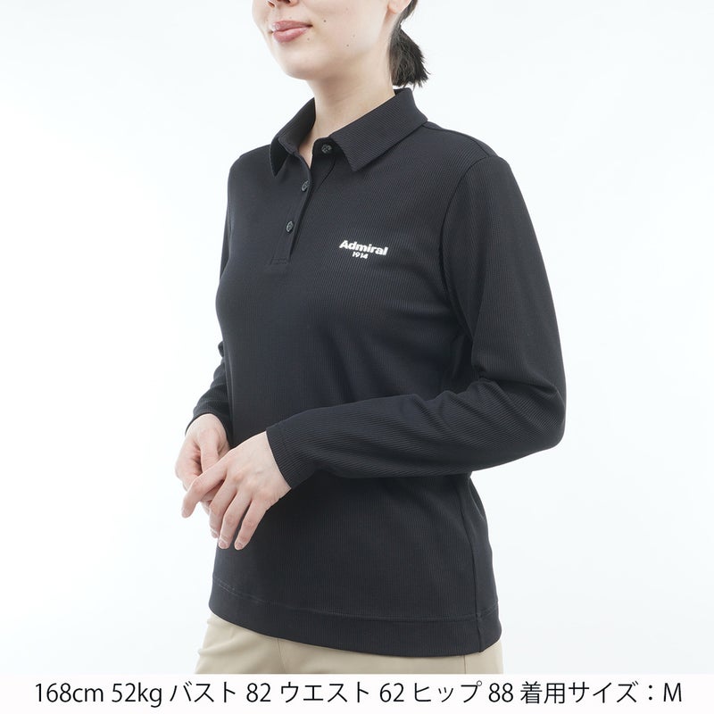 [アドミラル ゴルフ] Admiral GOLF レディース ワッフル 長袖シャツ ADLA653 ブラック　詳細1